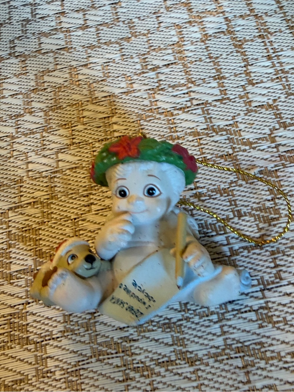 Vintage 97’ dreamsicles angel and puppy Christmas ornament